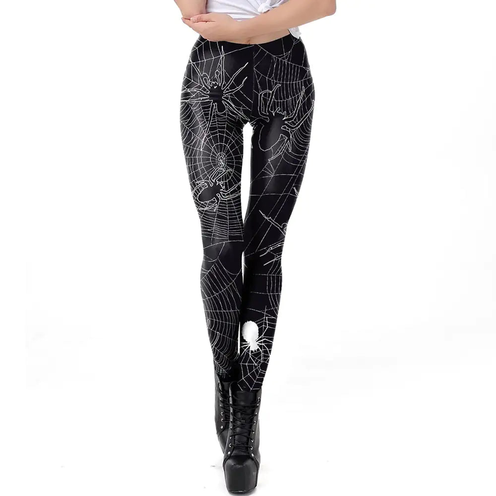 Horror Skull Print Leggings for Halloween Costumes