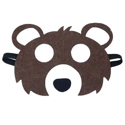 Jtnohx Felt Animal Masks 10 Pcs Halloween Mask Animal Costume for Birthday Party Supplies (Bear Mask)