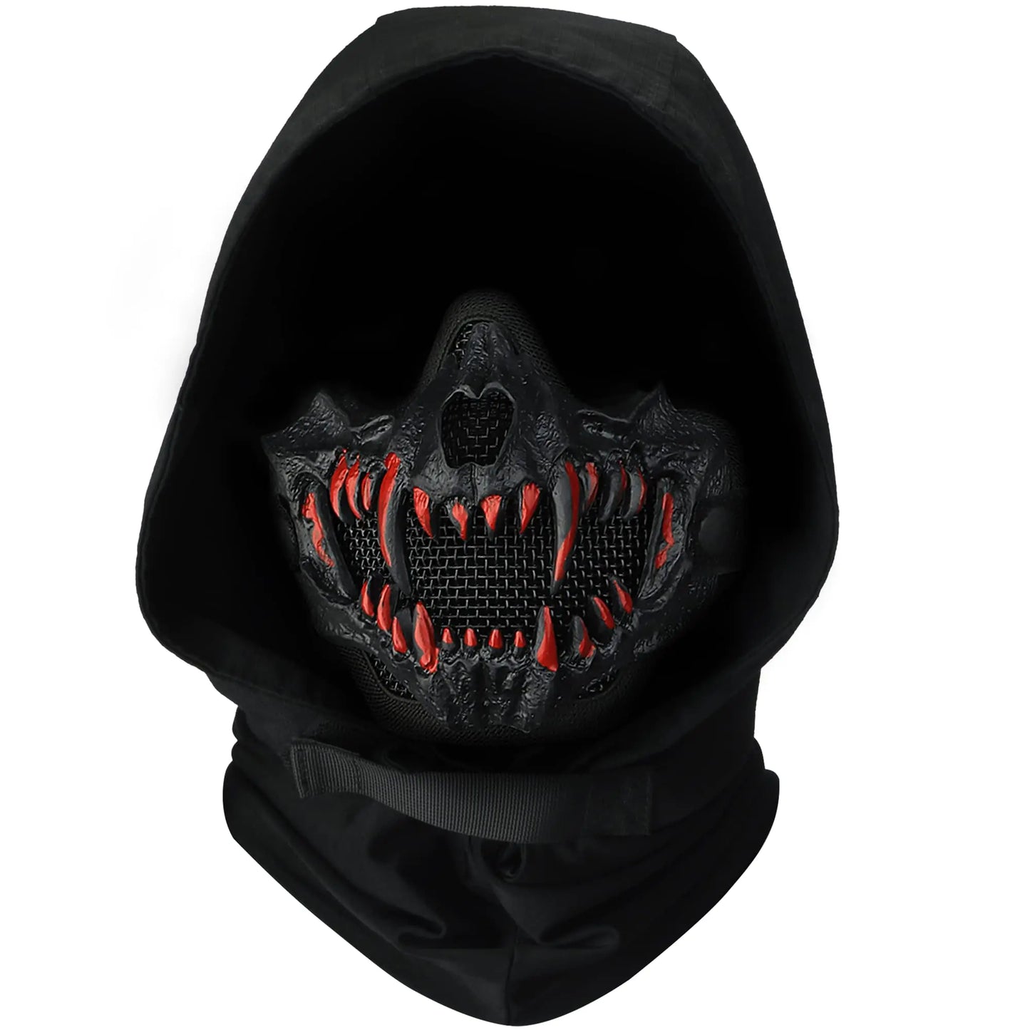 Guayma Airsoft Half Face Skull Masks Tactical Face Protection Mesh Mask for Halloween Cosplay Paintball CS GamesSuit